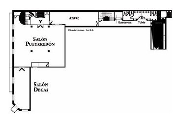 Plano de los salonesPueyrredón y Degas del Palacio San Miguel